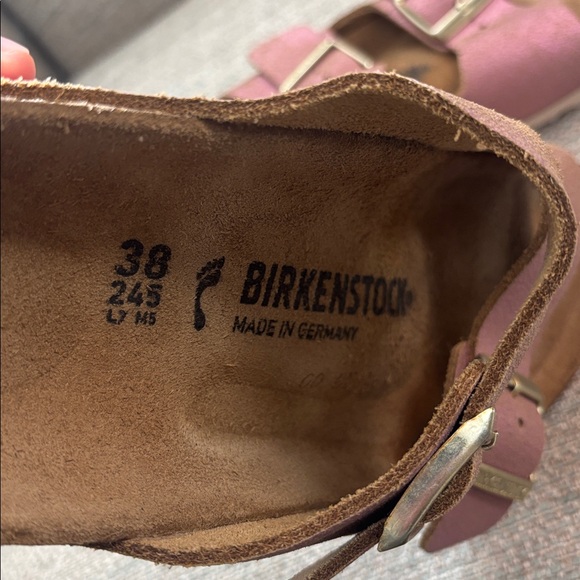 Birkenstock Arizona Washed Metallic Pink Leather Sandals EU 38 Women’s size 7 - Picture 7 of 11